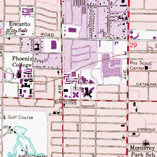 Topographic Map of Barrow Neurological Institute Muhammed Ali Parkinson's Center Movement Disorders Clinic, AZ