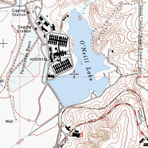 Topographic Map of Lake O'Neill, CA