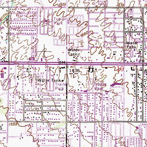 Topographic Map of Apache-Meridian Plaza Shopping Center, AZ