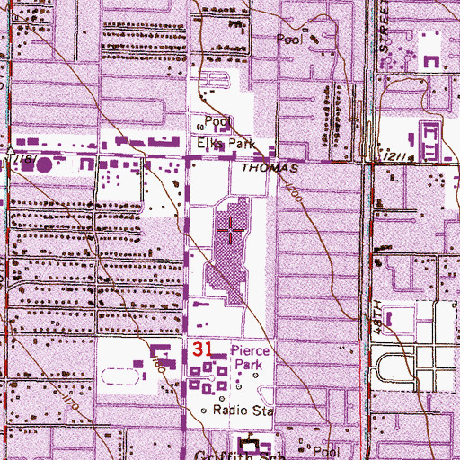 Topographic Map of Arcadia Crossing Shopping Center, AZ