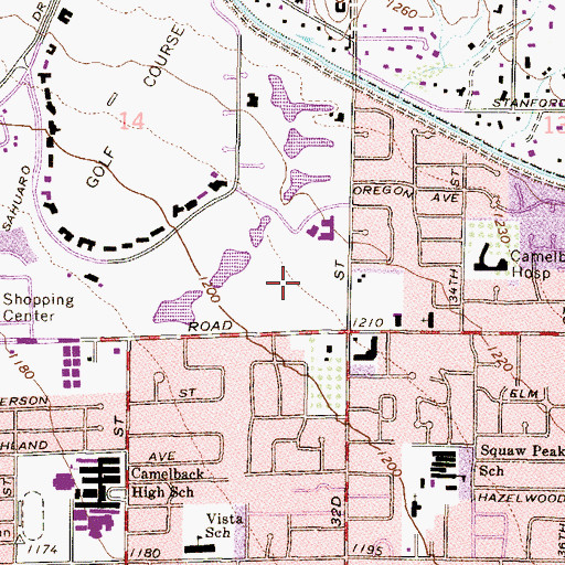 Topographic Map of Biltmore Plaza Shopping Center, AZ
