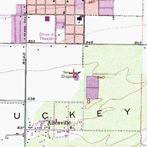 Topographic Map of Town of Buckeye Wastewater Treatment Plant, AZ