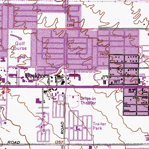 Topographic Map of Buckhorn Center Shopping Center, AZ
