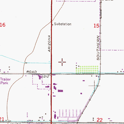 Topographic Map of Chandler Mercado Shopping Center, AZ