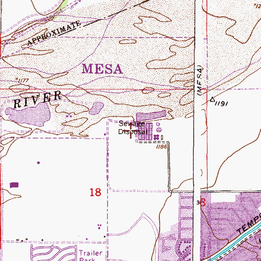 Topographic Map of City of Mesa Northwest Water Reclamation Plant, AZ