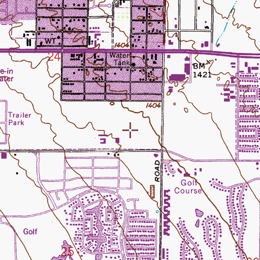 Topographic Map of Cooper Village Shopping Center, AZ