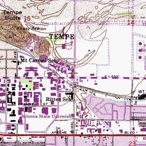 Topographic Map of Cornerstone Shopping Center, AZ