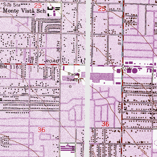Topographic Map of Desert Palms Power Center Shopping Center, AZ