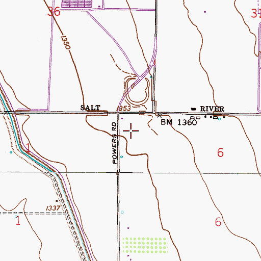 Topographic Map of Factory Stores of America Shopping Center, AZ