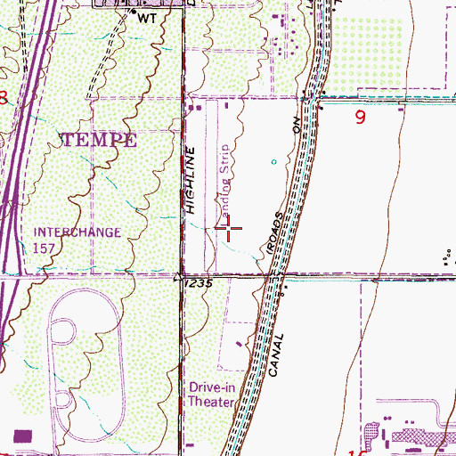 Topographic Map of Groves Power Center Shopping Center, AZ