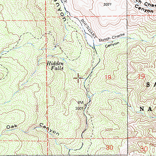 Topographic Map of Oak Canyon, CA