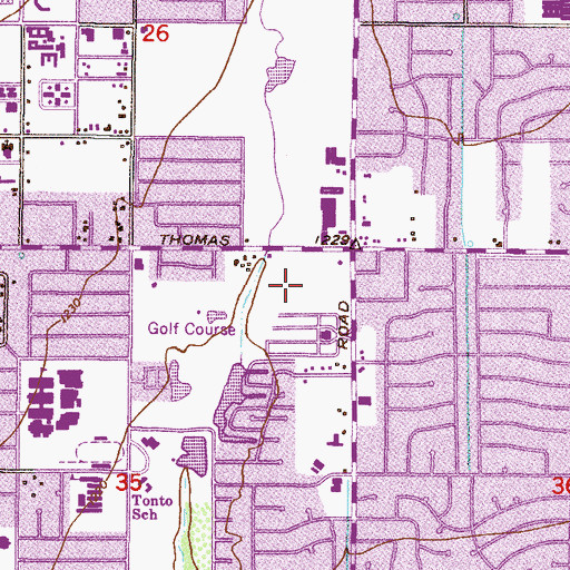 Topographic Map of Indian River Shopping Center, AZ