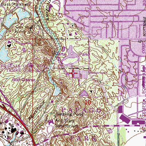 Topographic Map of Johnny G Martinez Water Treatment Plant, AZ