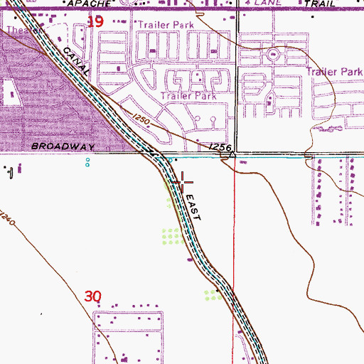 Topographic Map of Lindsay Marketplace Shopping Center, AZ