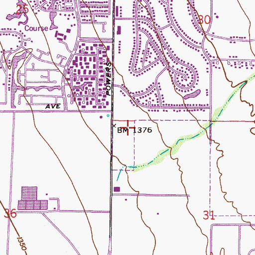 Topographic Map of Mesa Pavillions Shopping Center, AZ