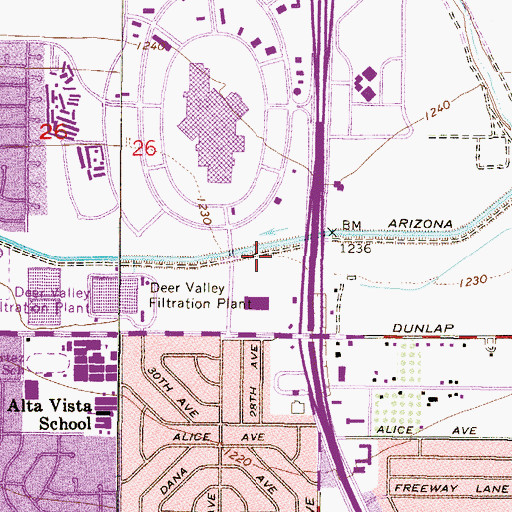 Topographic Map of Metro Marketplace Shopping Center, AZ