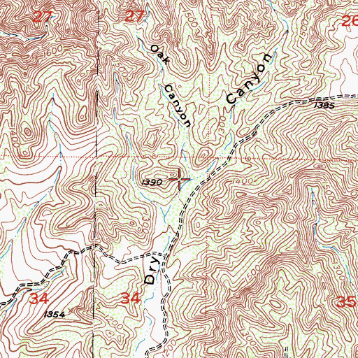 Topographic Map of Oak Canyon, CA