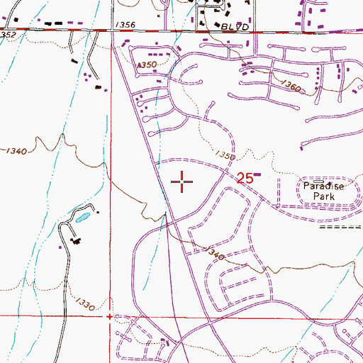 Topographic Map of Mountainview Plaza Shopping Center, AZ