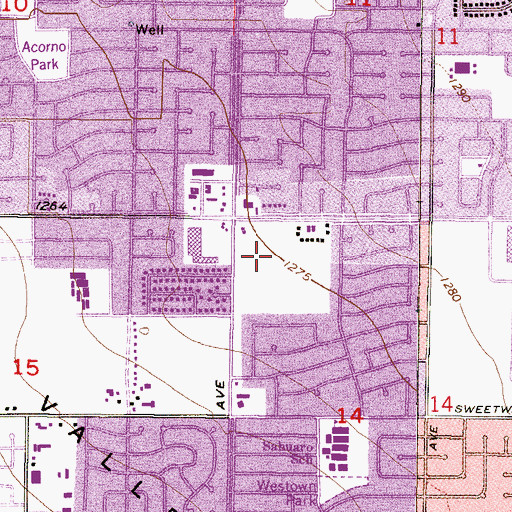 Topographic Map of North Mountain Village Shopping Center, AZ