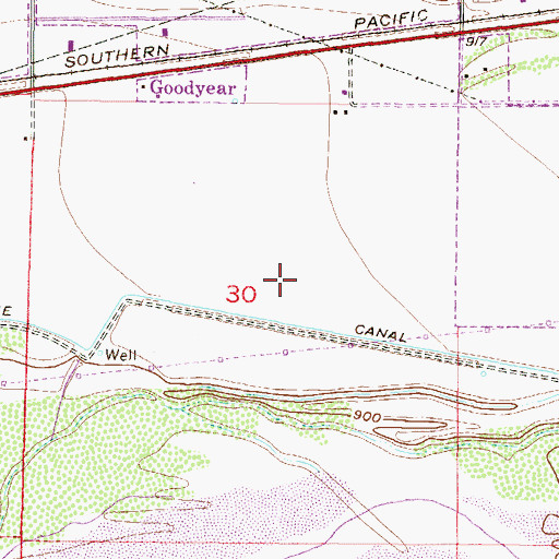 Topographic Map of One Hundred Fifty-Seventh Avenue Water Treatment Plant, AZ