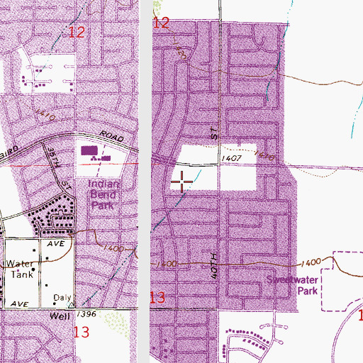 Topographic Map of Paradise Square Shopping Center, AZ