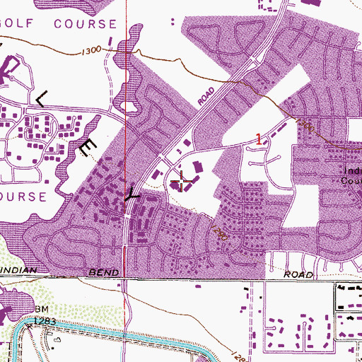 Topographic Map of Paseo Village Shopping Center, AZ