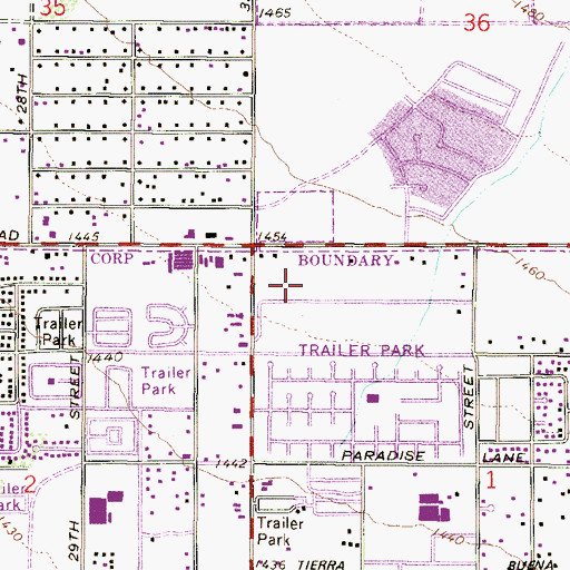 Topographic Map of Plaza de Campana Shopping Center, AZ