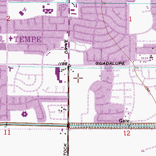 Topographic Map of Pueblo Anozira Shopping Center, AZ