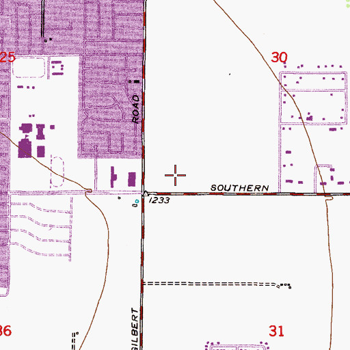 Topographic Map of Santa Fe Square Shopping Center, AZ