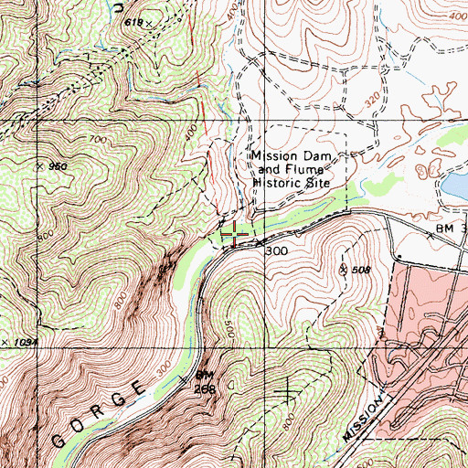 Topographic Map of Oak Canyon, CA