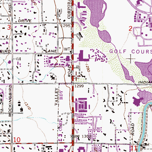 Topographic Map of Scottsdale Seville Shopping Center, AZ
