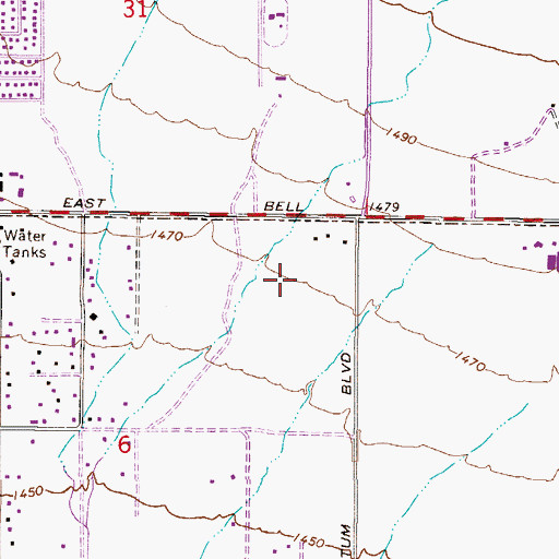 Topographic Map of Tatum Point Shopping Center, AZ