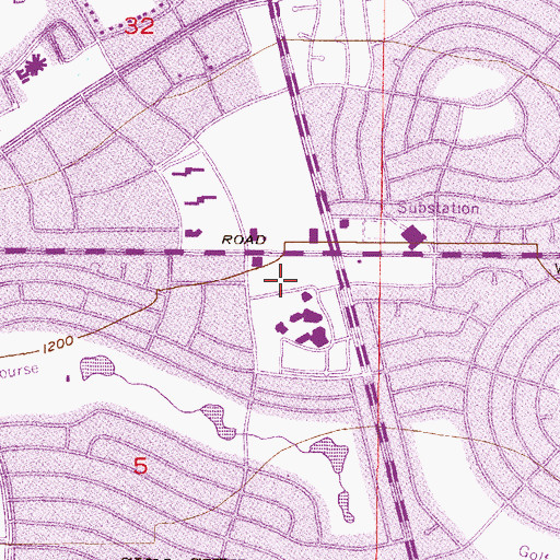 Topographic Map of The Promenade Shopping Center, AZ