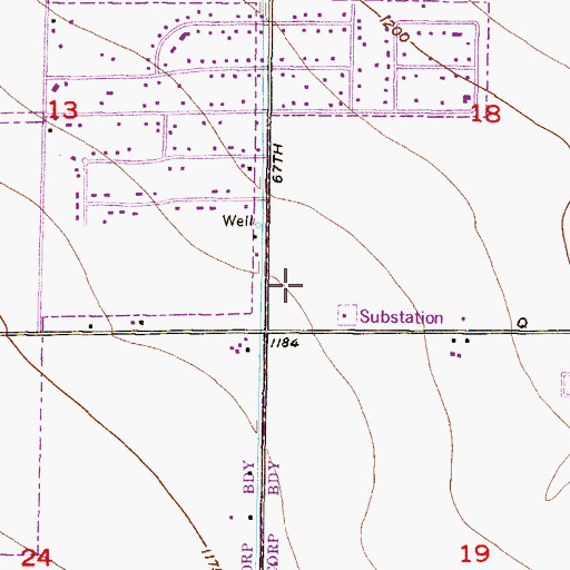 Topographic Map of Tiffany Corner Shopping Center, AZ