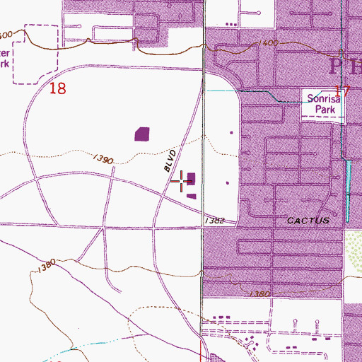 Topographic Map of Village Plaza Shopping Center, AZ