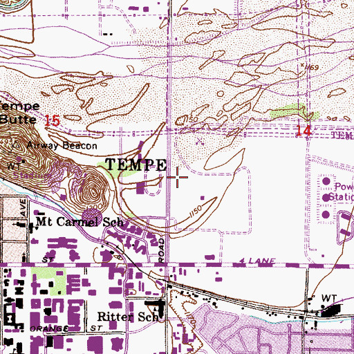 Topographic Map of Kajikawa Football Practice Fields, AZ