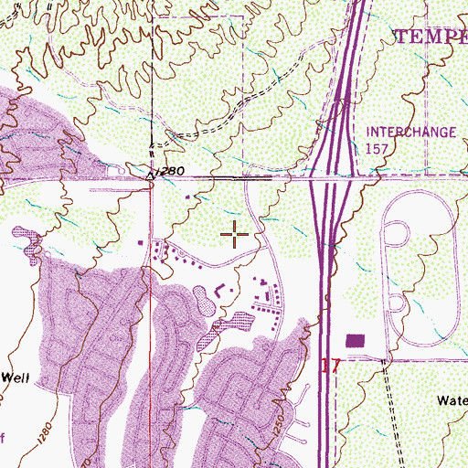 Topographic Map of Ahwatukee Post Office, AZ