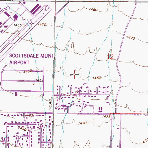 Topographic Map of Scottsdale Airpark Post Office, AZ
