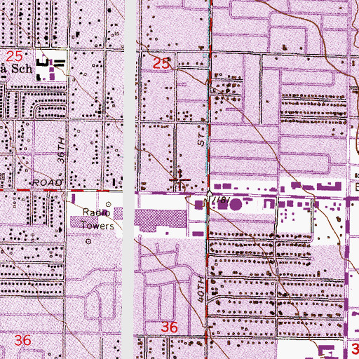 Topographic Map of Arcadia Post Office, AZ