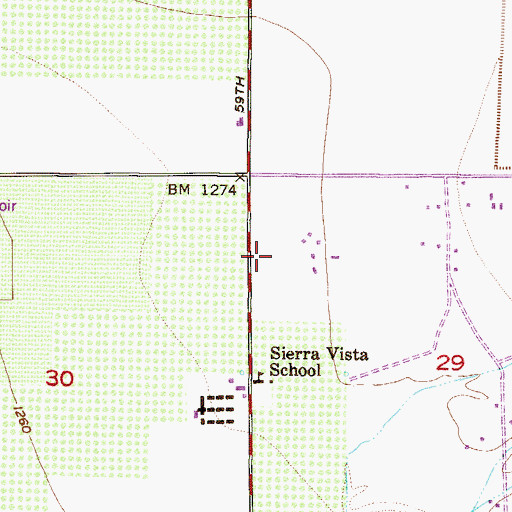 Topographic Map of Arrowhead Post Office, AZ