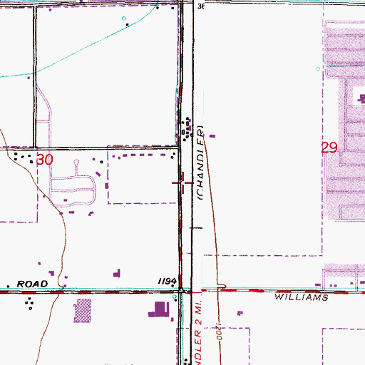 Topographic Map of Anderson Springs Post Office, AZ