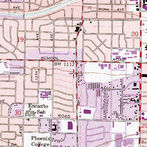 Topographic Map of Osborn Post Office, AZ