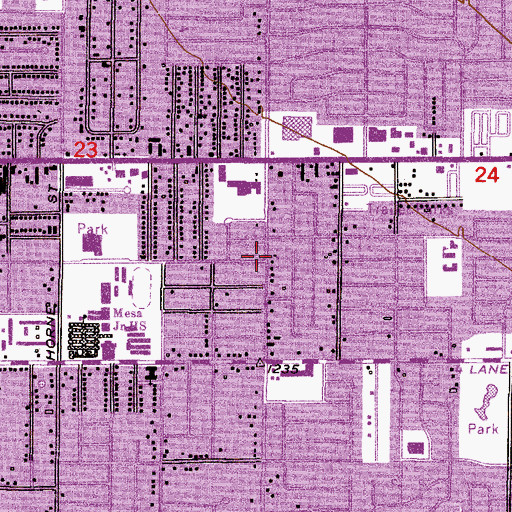 Topographic Map of Mesa Post Office Pioneer Carrier Annex, AZ