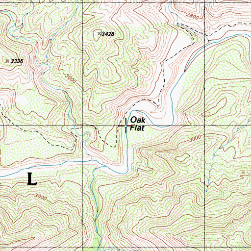 Topographic Map of Oak Flat, CA