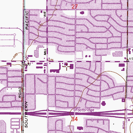 Topographic Map of Tempe Post Office, AZ