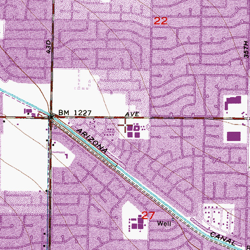 Topographic Map of Abraham Lincoln Traditional School, AZ