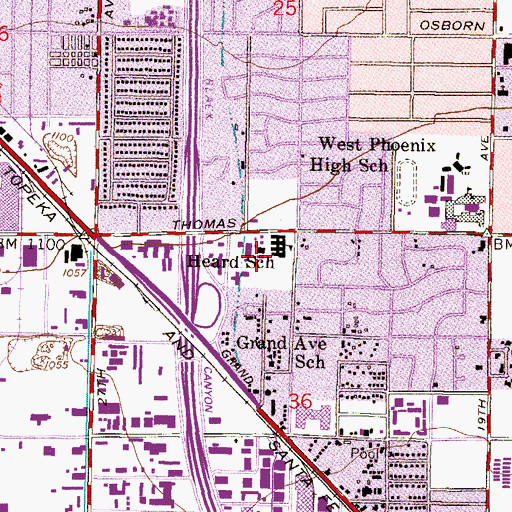 Topographic Map of Ace Elementary School, AZ