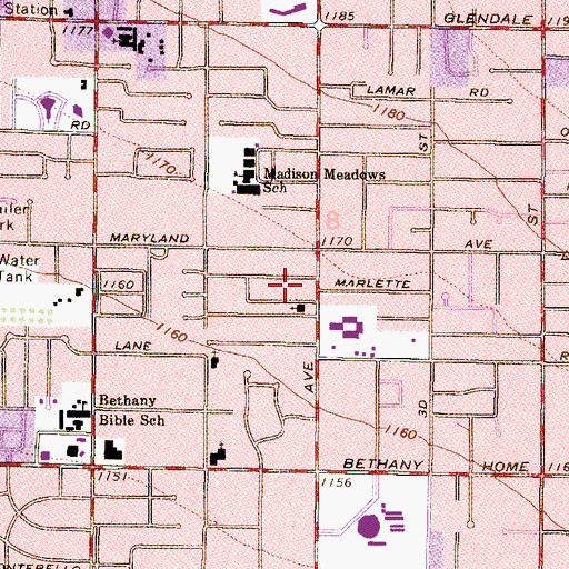 Topographic Map of All Saints Episcopal Day School, AZ