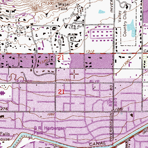 Topographic Map of Arcadia Neighborhood Learning Center, AZ