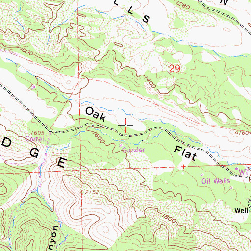 Topographic Map of Oak Flat, CA